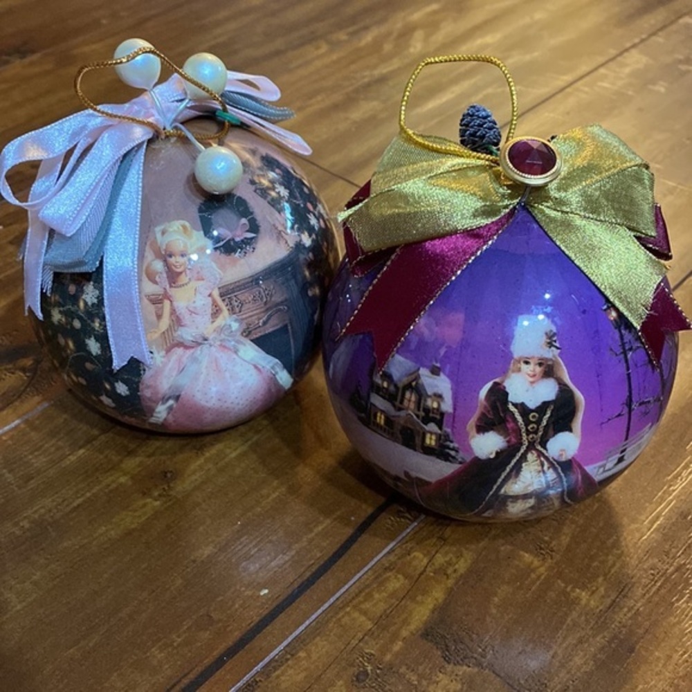 Vintage Barbie Christmas Ball Ornaments 1996 1997 Mattel Matrix Set